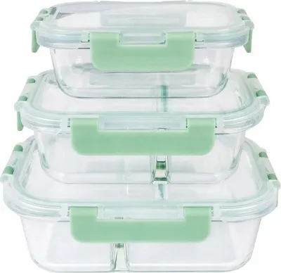 Produktbild von ERNESTO® Frischhaltedosen-Set, 3-teilig, grün/lila (grün) -  neuwertig