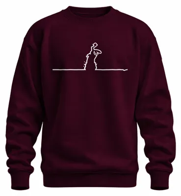 Productafbeelding van La Linea Strichmännchen Balum Osvaldo, animatiefilm, sweatshirt, trui, bordeauxrood, maat M