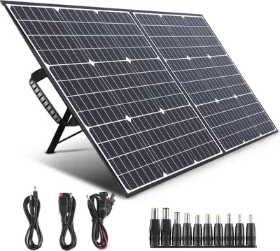 Produktbild von Skladací solárny panel SWAREY 100W monokryštalická solárna nabíjačka s 2 USB portami, výstup 18 V DC. PD 60W solárny panel typu C pre elektráreň, záhradu, na kempovanie RV turistiku, tablet atď.