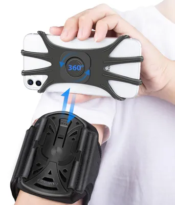 Imagen del producto de Pulsera deportiva giratoria de 360°, desmontable, para teléfonos inteligentes de 4 a 6,5 pulgadas, ideal para deportes