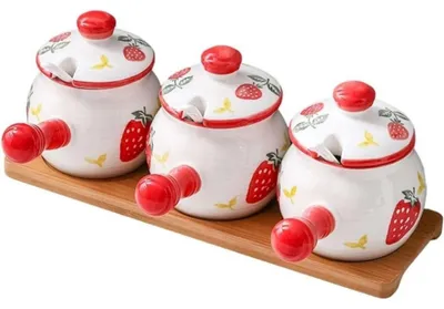 Obrázek produktu pro Keramická sada pro bylinky se víkem a lžičkou