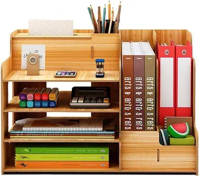 Produktbild von Famanu Büroorganizer Multifunktional - Holz, Stifthalter, Dokumentenbox