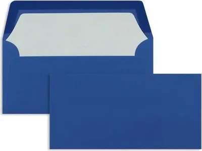 Produktbild von Briefumschläge DINlang 100g/qm gummiert VE=100 Stück stahlblau
