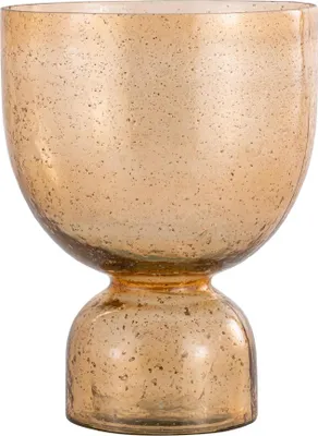 Productafbeelding van PTMD Theelichthouder Laurynn - 25x25x30 cm - Glas - Bruin