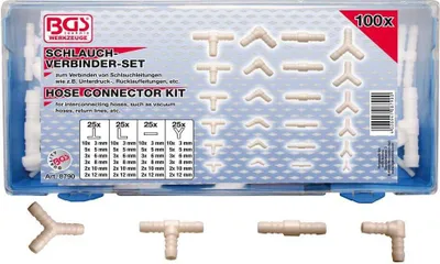 Produktbild von BGS 8790 Verbinder-Sortiment für Gummi- und Kunststoffschläuche, 100 tlg.