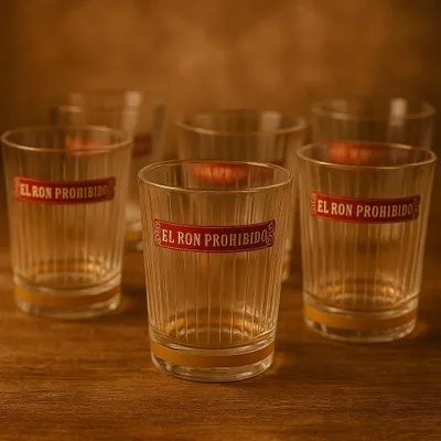 Produktbild von El Ron Prohibido Longdrinkgläser 6er-Set – Original Marken-Gläser im stilvollen Design, nicht geeicht