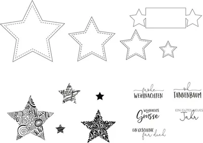Produktbild von Mundart Stempel | Stanzschablone & Stempelset Sterne