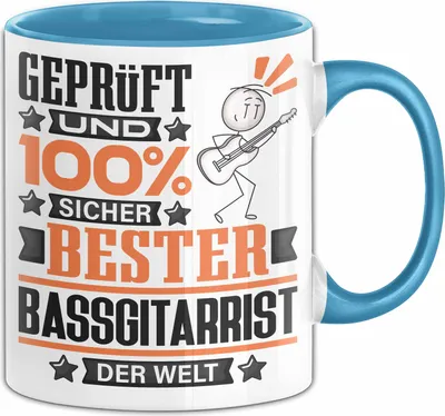 Produktbild von Bassgitarrist Geschenk Lustiger Spruch für Bassgitarrist Geschenkidee Bester Bassgitarrist Der Welt (Blau)