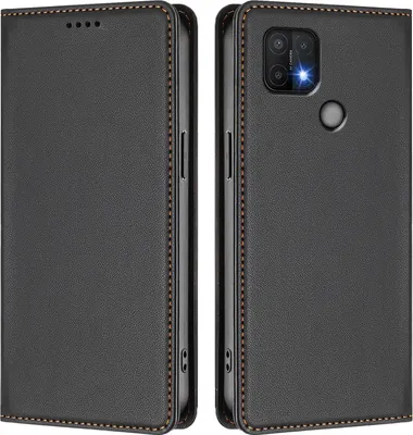 Immagine prodotto di Custodia in pelle per Oppo A35 / A16E / A16K / A15 / A15S, custodia flip magnetica in Finto cuoio con supporto Nero