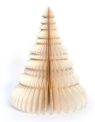 Only Natural – Wabenpapier-Weihnachtsbaum – Elfenbein – 25 cm – Ansicht 1