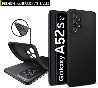 Produktbild von Kameraschutz Hülle für Samsung Galaxy A52 / A52s 5G Silikon Schwarz Hülle TPU Handy Schutz Case Premium