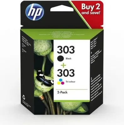Immagine prodotto di Cartucce d'inchiostro HP 303 - Confezione da 2 - Nero e colore - 3YM92AE - Envy Photo 6220/6230/6232, Tango/TangoX