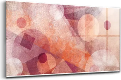 Produktbild von 120x60 - Wandmalerei auf Glas- Wanddekoration aus Glas - Geometrische Abstraktion