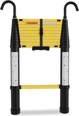 Produktbild von Teleskop-Alu-Leiter 3,2m Gelb-Schwarz mit Haken