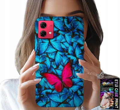 Image de Etui pour Motorola Edge 40 Neo - Papillon bleu, Papillon, Motifs féminins