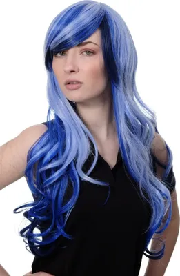 Produktbild von WIG ME UP Perücke Cosplay Emo Blau 2307-2217YE