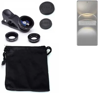 Produktbild von K-S-Trade Smartphone Kamera Linsen Set Kompatibel mit Vivo X100s 3in1 Clip-On Kamera Adapter Macro Weitwinkel FishEye Fischauge Objektiv Linse