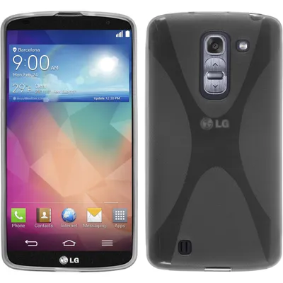 Produktbild von PhoneNatic Case kompatibel mit LG G Pro 2 - grau Silikon Hülle X-Style + 2 Schutzfolien