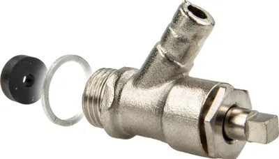 Produktbild von tecuro Entleerungsventil 1/4 Zoll, für Kugelhähne und Ventile, Messing vernickelt