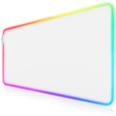 Productafbeelding van TITANWOLF - RGB Gaming Muispad - LED Bureauonderlegger - 900x400 mm Extra groot - XXL Muispad - LED Multi-kleur - 11 verlichtingsmodi - 7 LED-kleuren plus 4 effectmodi - afwasbaar - wit