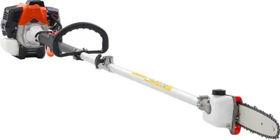 Zdjęcie produktu dla Pilarka spalinowa na wysięgniku, 33 cm3, dwusuwowa, z prowadnicą o długości 20,3 cm, bezprzewodowa przycinarka do drzew z zbiornikiem paliwa o pojemności 850 ml, wysięgnik o długości od 2 do 3,5 m, wydajna piła łańcuchowa do przycinania drzew.