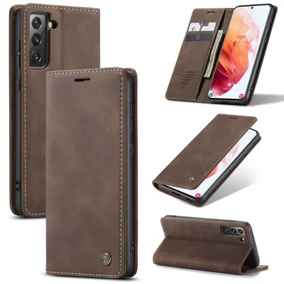 Immagine prodotto di Custodia protettiva per cellulare Samsung Galaxy S21 Plus, modello a portafoglio, colore marrone
