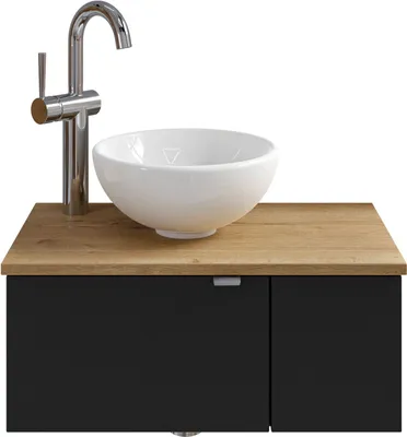 Produktbild von Pelipal Serie 6915 SET-044-056 Waschtisch mit Unterschrank bestehend aus: Keramik-Aufsatzbecken, Waschtischplatte, Waschtischunterschrank