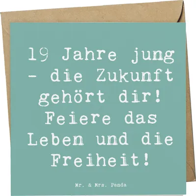 Produktbild von Mr. & Mrs. Panda Deluxe Karte Spruch 19. Geburtstag - Meeresbrise - Geschenk, Alter, besondere Erinnerungen, unvergesslicher, faltkarte, doppelkarte, Klappkarte