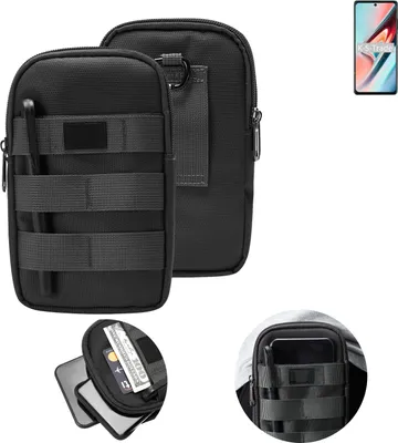 Produktbild von K-S-Trade Holster Gürtel Tasche kompatibel mit Blackview A100 Handy Tasche Schutz Hülle dunkel-grau viele Fächer, 1x