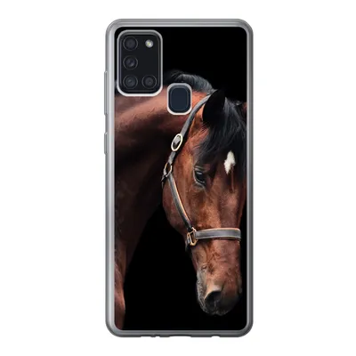 Produktbild von MuchoWow® Handyhülle Schutzhülle Hülle für Samsung Galaxy A21s Pferd - Leicht - Halfter Silikon Softcase Handy Hülle - Hartschale