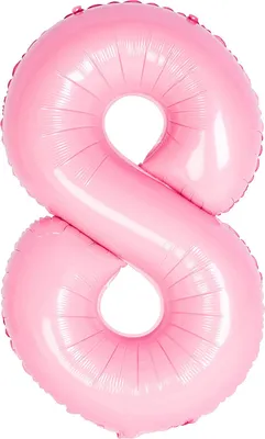 Produktbild von Oblique Unique Folien Luftballon mit Zahl 8 für Kinder Geburtstag Mädchen Jubiläum Party Deko Ballon rosa
