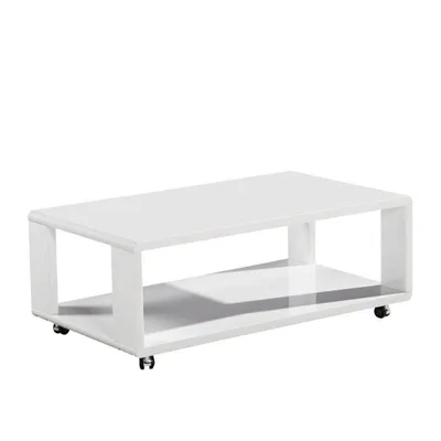 Productafbeelding van Casa Dolce salontafel ADINA, hoogglanzwit, 105 x 60 x 40 cm, woonkamer meubel, met wielen