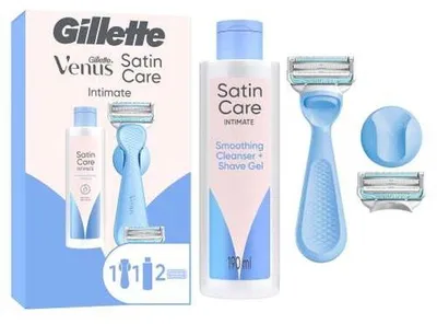 Produktbild von Gillette Venus für den Intimbereich Rasierapparat mit 2 Klingen + Satin Care Intimpflege 2-in1