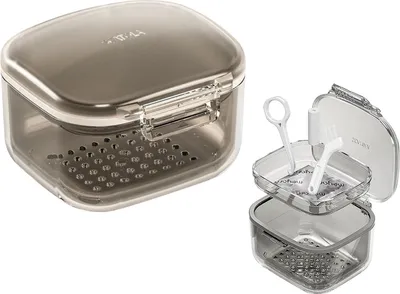 Zdjęcie produktu dla Kubek kąpielowy do protez 8x8x6cm, opakowanie deko
