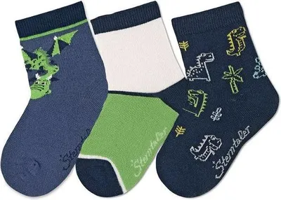 Produktbild von Sterntaler Söckchen 3er-Pack Motive: Drache/Dinos für Jungen 17/18