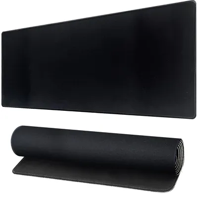 Productafbeelding van XXL groot muismat - Tafelonderlegger/gaming muismat met antislipcoating voor PC, MacBook, laptop, verbetert precisie en snelheid (80x30 zwart, 80x30 cm)