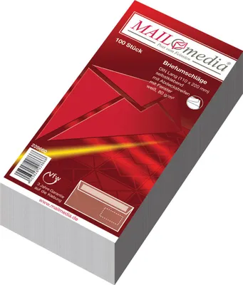 Obrázok produktu pre MAILmedia 22866/0 Obálka ofsetová biela, dlhá DIN, s okienkom