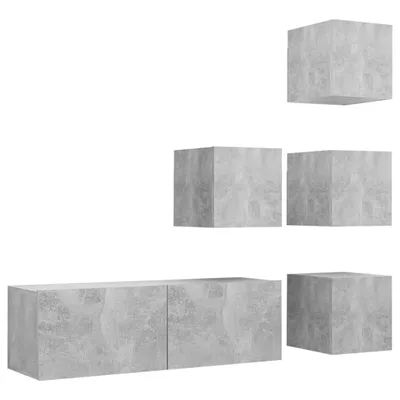Produktbild von vidaXL 5-tlg. TV-Schrank-Set Betongrau Holzwerkstoff