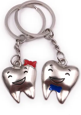 Immagine prodotto di Onwomania portachiavi coppia ciondolo amore denti sorriso argento ciondolo portachiavi