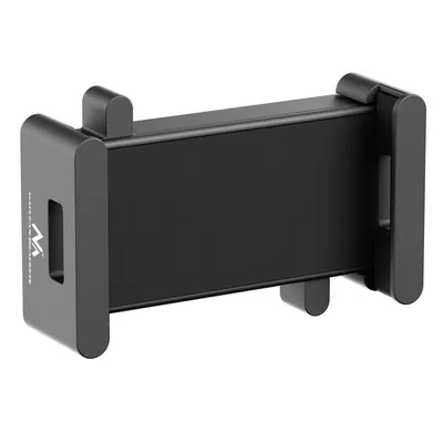A black tablet holder with a gray frame and a black insert, shown from a front-diagonal angle against a white background.