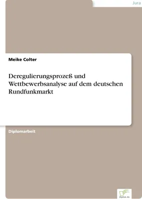 Produktbild von Deregulierungsprozeß und Wettbewerbsanalyse auf dem deutschen Rundfunkmarkt