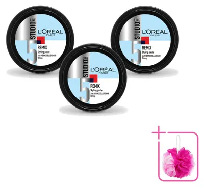 Image de 3 x Pâte coiffante Studio Line Remix de L'Oréal Paris - Fixation forte - 150 ml - Pack économique - 3 pièces