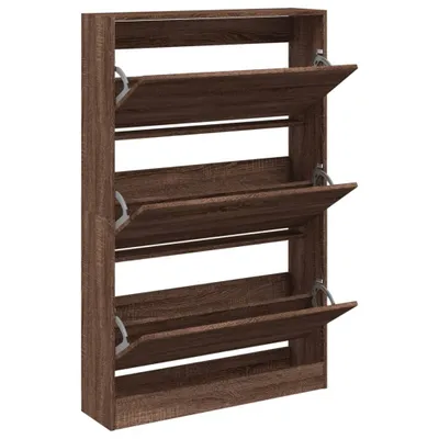 Produktbild von Schuhschrank Braun Eichen-Optik 80x21x125,5 cm Holzwerkstoff