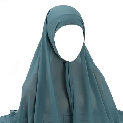 Produktbild von Kopftuch für Damen Lang Muslim Hijab Türkisch Khimar Schal Kopfbedeckung Damen Tuch Schal Grün
