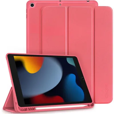 Obrázok produktu pre Ochranné puzdro pre iPad 9./8./7. generácie (10,2 palca) s držiakom na stylus a funkciou stojanu, farba: melónová červená