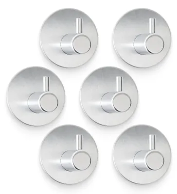 Image de Lot de 6 crochets adhésifs en acier inoxydable