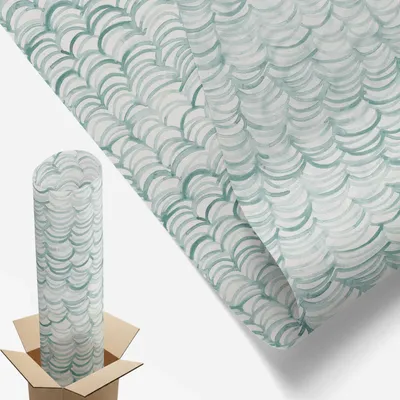 Produktbild von Sichtschutzfolie – 100x100 cm – Buntglas / Stained-Glass Design – blickdicht & dekorativ – selbstklebende Glasdekorfolie – UV-Schutz, einfache Montage – Grüne Welle