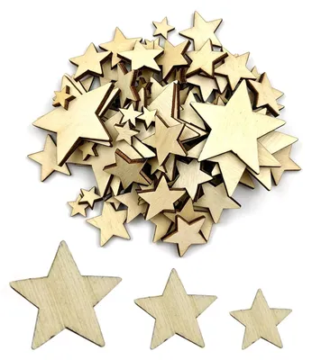 Holzsterne 200 Stück, 1/2/4 cm, DIY-Deko, Streudeko