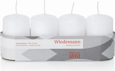 Produktbild von INNA-Glas Adventskerzen JENARO, 4 Stück, weiß, 8 cm, Ø5 cm, 18h - Germany - Weihnachtskerzen