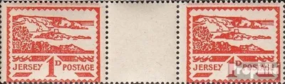 Produktbild von Briefmarken Jersey (Dt. Bes.2.WK.) 1943 Mi 4ZW Zwischenstegpaar postfrisch Landschaften